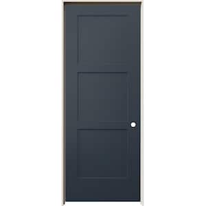 30 in. x 80 in. Birkdale Denim Stain Left-Hand Smooth Solid Core Molded Composite Single Prehung Interior Door