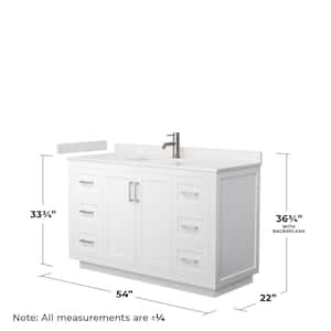 Miranda 54 in. W x 22 in. D x 33.75 in. H Single Bath Vanity in White with Carrara Cultured Marble Top