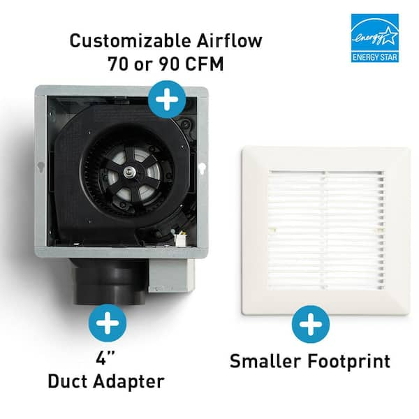 Opnieuw schieten Profetie Geruststellen Panasonic Whisper Mighty Pick-A-Flow 70/90 CFM Ceiling/Wall Bathroom  Exhaust Fan, Energy Star with 9 in. x 9 in. Grille Footprint RG-M79A - The  Home Depot