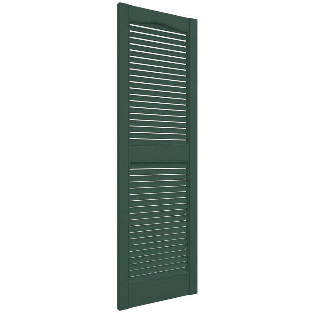 Forest Green Vinyl Louvered Decorative Shutters, 14.5x60