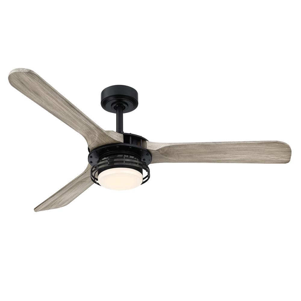 Aerofanture 52 in. Industrial Integrated LED Black Ceiling Fan with Light and Remote Control -  Parrot Uncle, AT52-01-04B