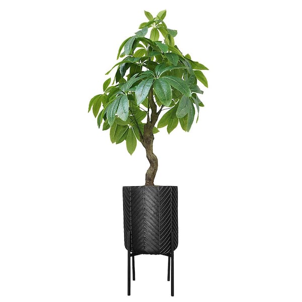 VINTAGE HOME 63.5 in. Real touch Pachira W/Eco Planter in Chevron Planter