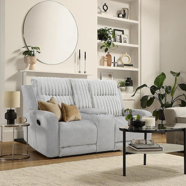 Lazzara Pompano 71.5 in W Textured Microfiber and Corduroy Fabric