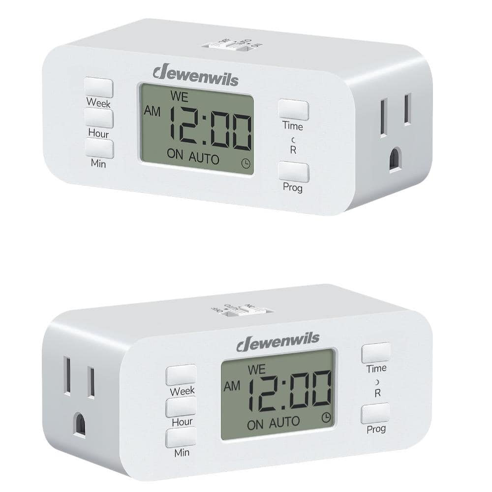 Set of 2 15A Simple Digital Timers for Electrical Outlets, Programmable Timer for Indoor Lamp, Light, Fan, Pets, Home price history on PriceWatchPro