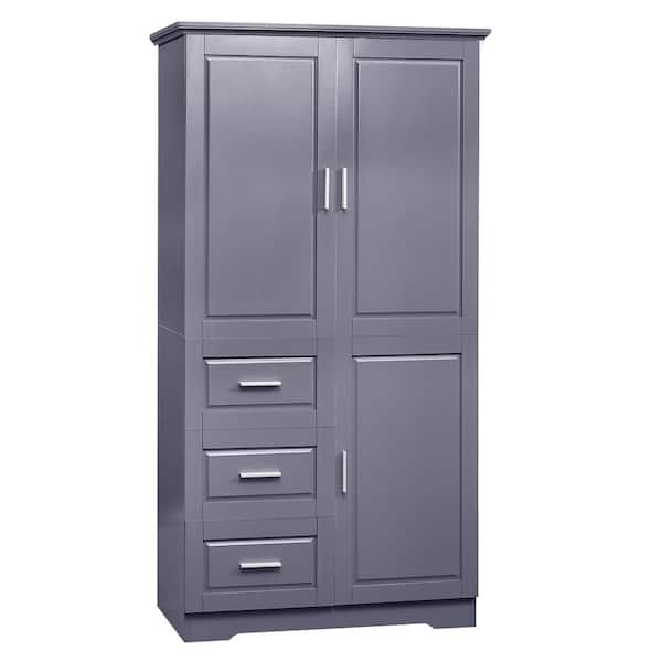 cadeninc 10 in. W x 15 in. D x 68.3 in. H Gray Freestanding Bathroom Storage  Linen Cabinet with 3 Drawers and Adjustable Shelf BY-LQWF-52AAG - The Home  Depot