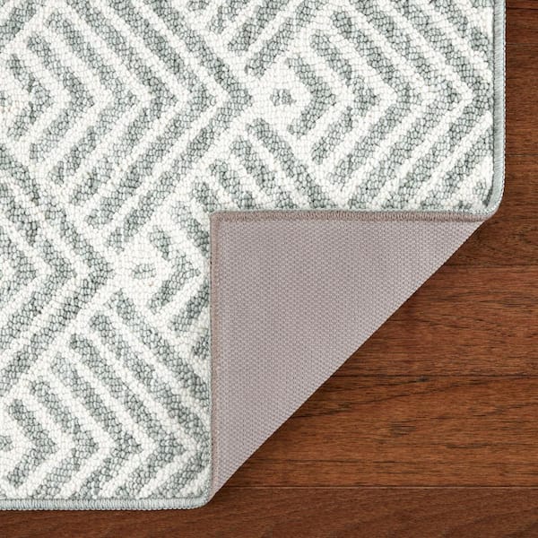 TOWN & COUNTRY LIVING Everyday Walker Modern Stripe Sage Green 24 in. x 72  in. Machine Washable Runner Kitchen Mat 3A-E003-403 - The Home Depot