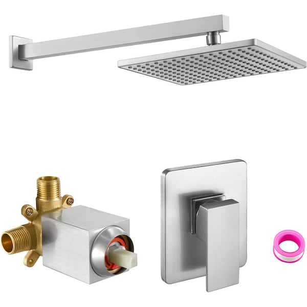 Roxy 13.4 in. W 3 Jet Shower Tower in Brushed Stainless Steel 16GS-36173