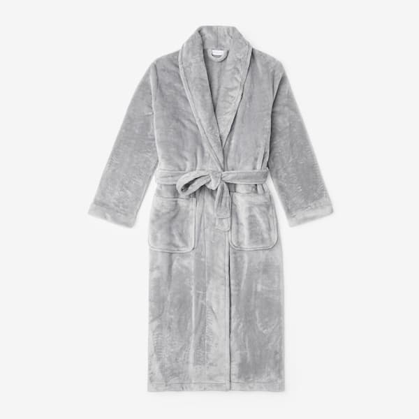 The Company Store Company Plush Family Men's Small Light Gray Robe