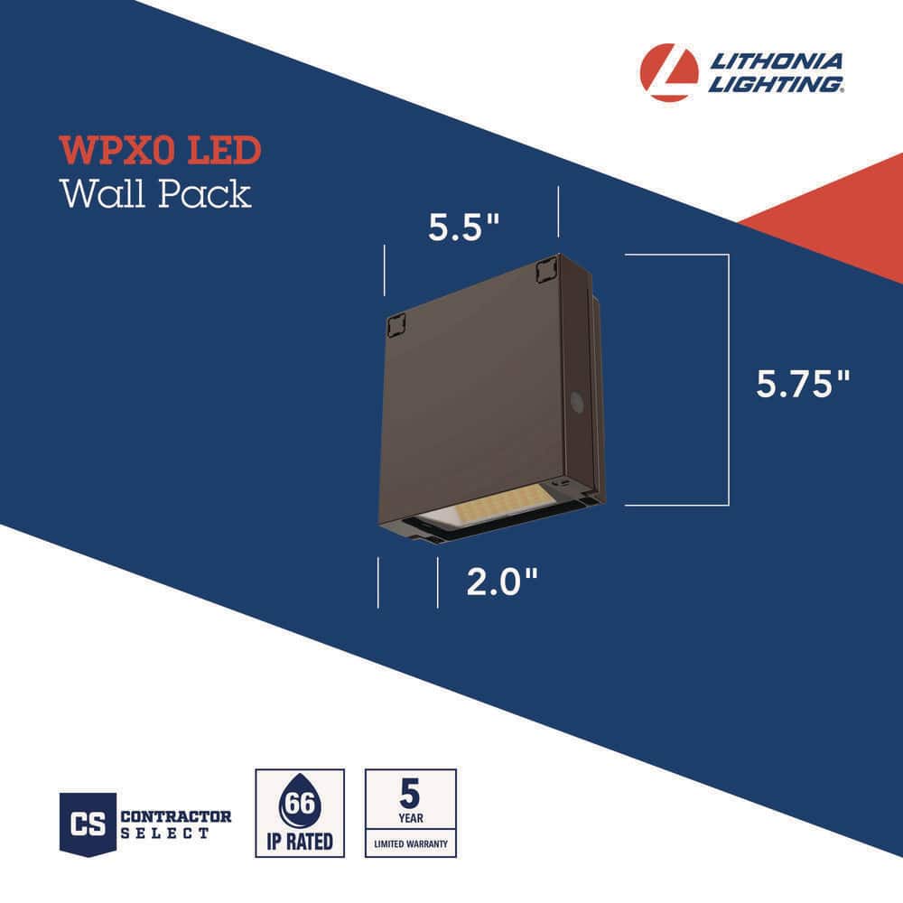 Eclipse Bronze 5.75" Adjustable LED Wall Pack Light with Switchable White