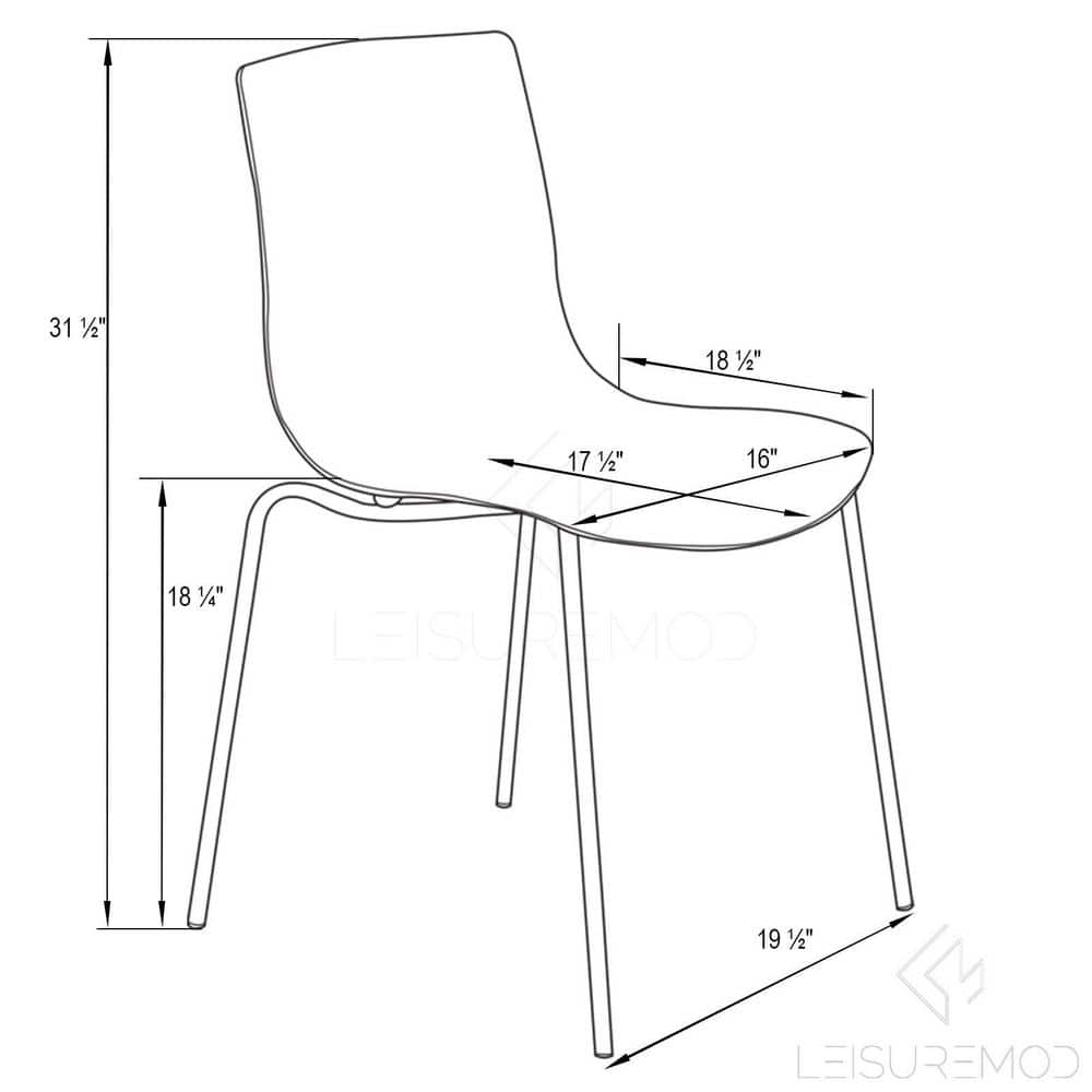 Astor Transparent Red Acrylic Dining Chair with Metal Legs