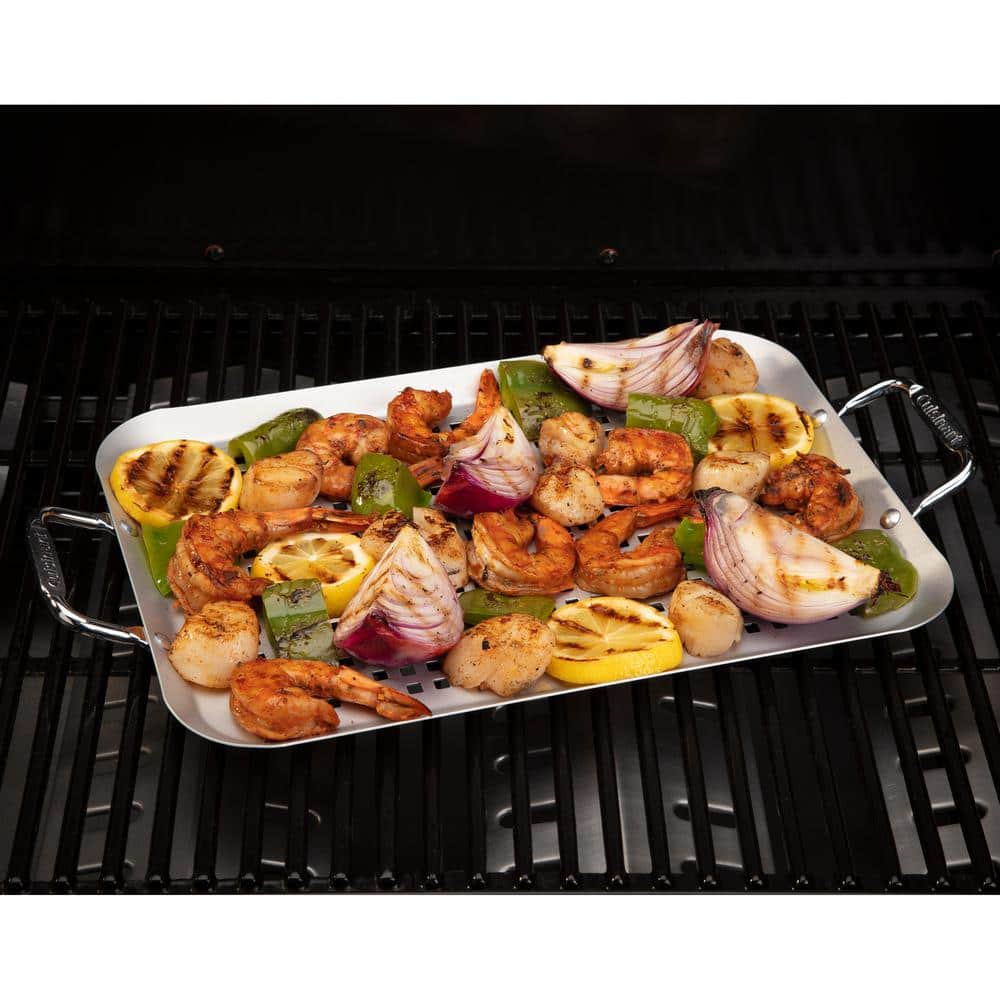 14.5" x 10" Non-Stick Perforated Grill Topper with Handles