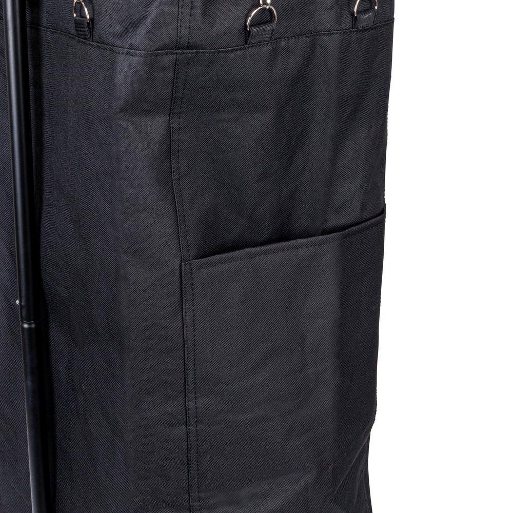 Black Canvas Rolling Laundry Sorter with Wheels