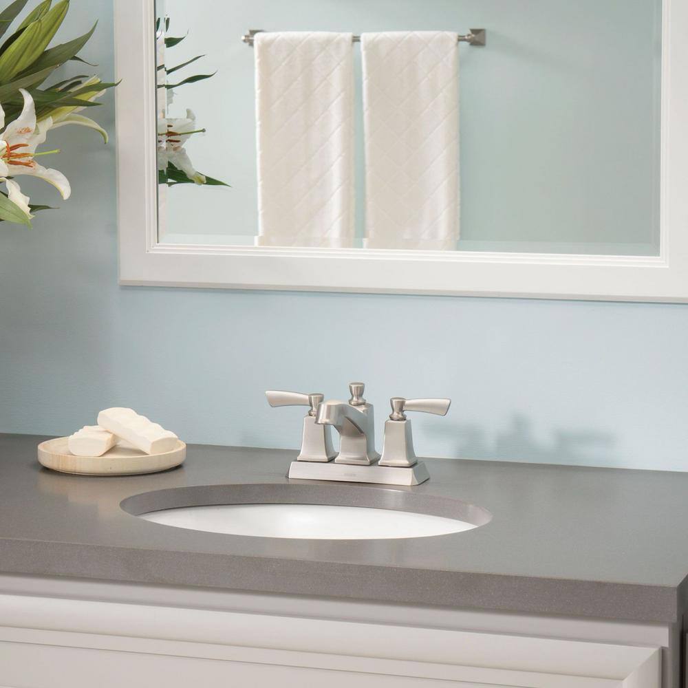 Conway Spot Resist Brushed Nickel Two-Handle Centerset Bathroom Faucet