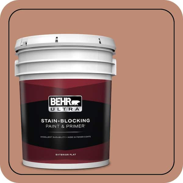 BEHR ULTRA 5 gal. #230F-5 Suntan Glow Flat Exterior Paint & Primer