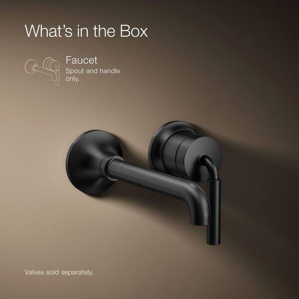 KOHLER Tone Single-Handle Wall-Mounted Faucet in Matte Black 26438