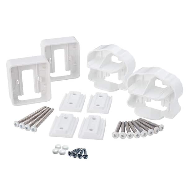Fiberon ArmorGuard Deluxe White Plastic Line Rail Hardware Kit