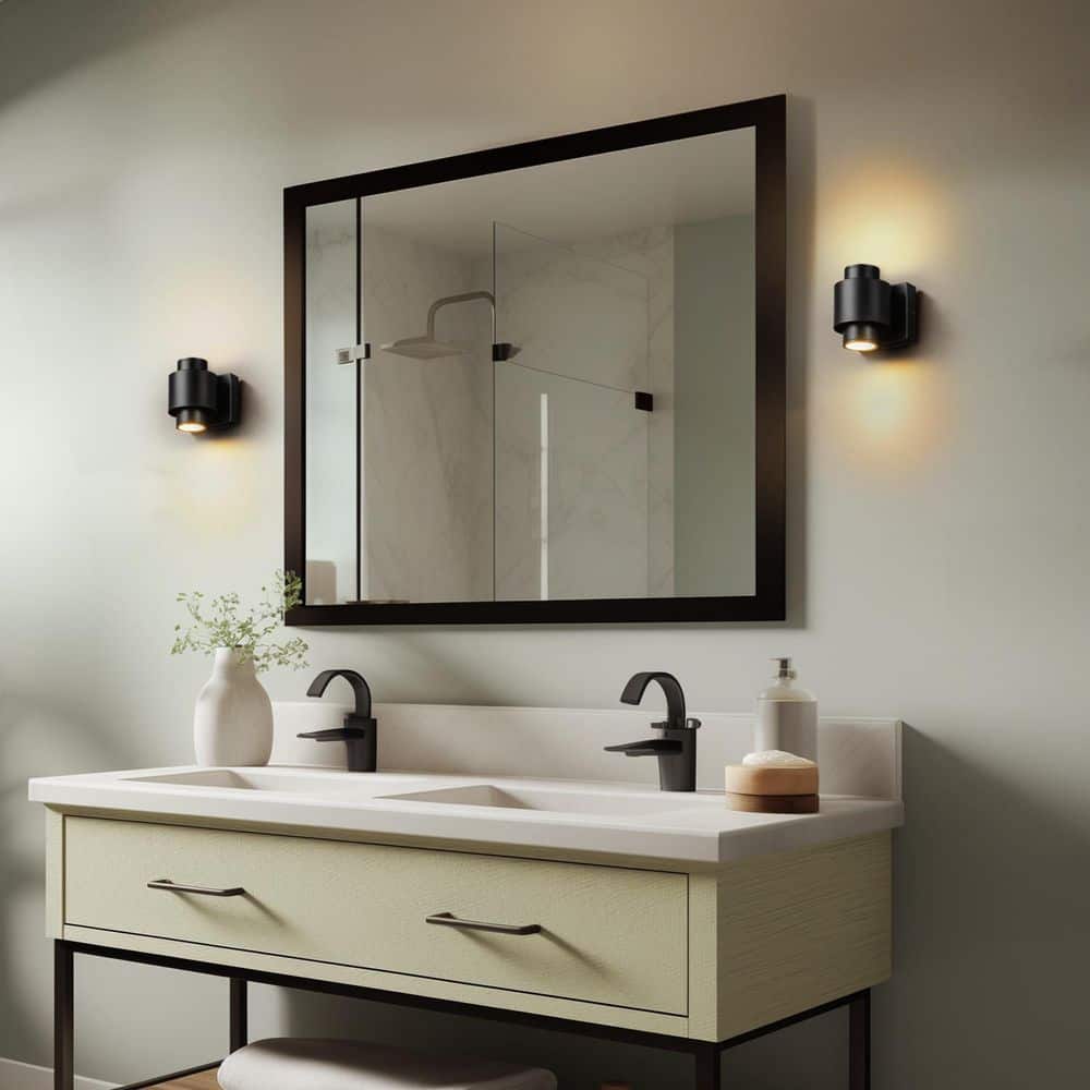Devin Matte Black 15-Watt LED Integrated Up/Down Outdoor Cylinder Wall Sconce price history on PriceWatchPro