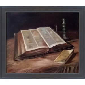 Still Life with Bible by Vincent Van Gogh Gallery Black Framed Culture Oil Painting Art Print 24 in. x 28 in.