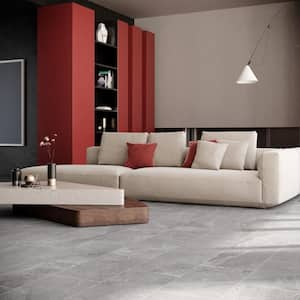 LithoTech Silver Gray 11.81 in. x 23.61 in. Matte Porcelain Floor and Wall Tile (17.43 sq. ft./Case)