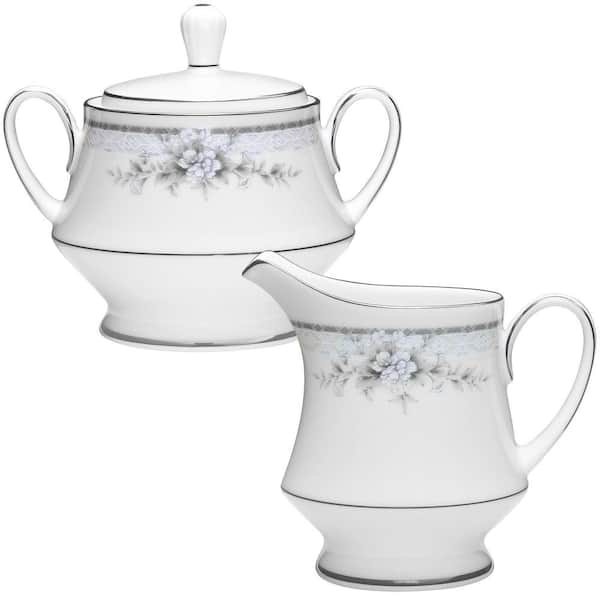 Sweet Leilani Sugar 10 oz. and Creamer 8 fl. oz. Set (White) Porcelain