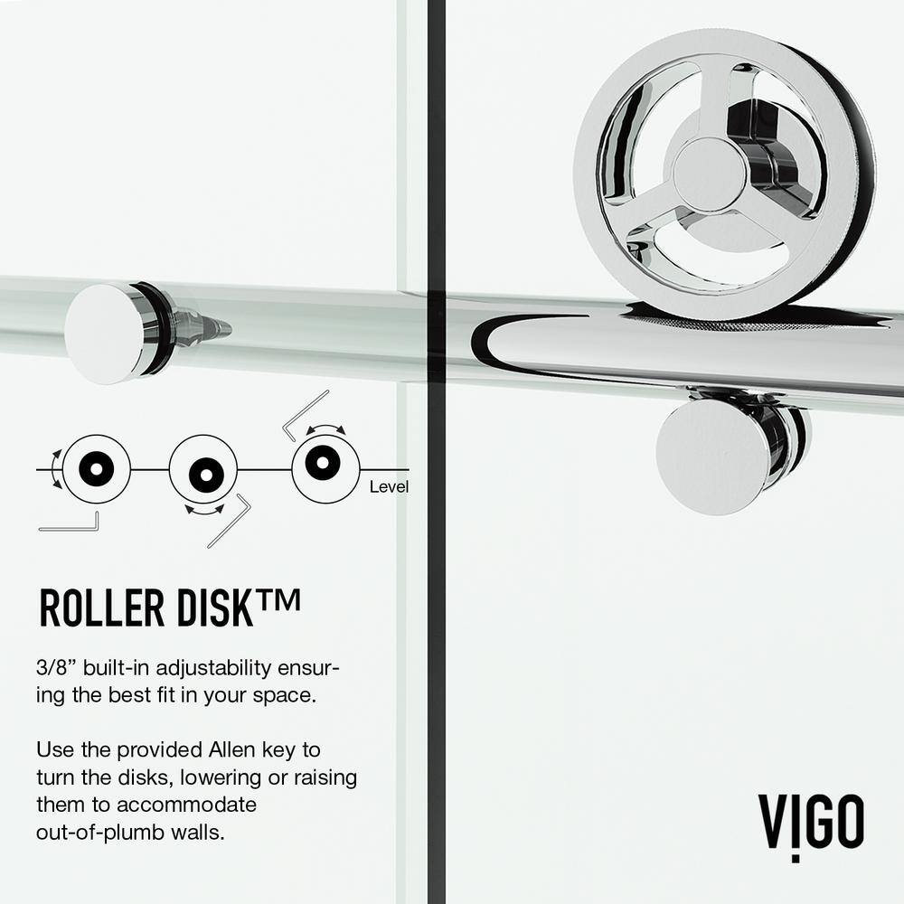 Elan Cass Frameless Chrome Sliding Shower Door with Clear Glass