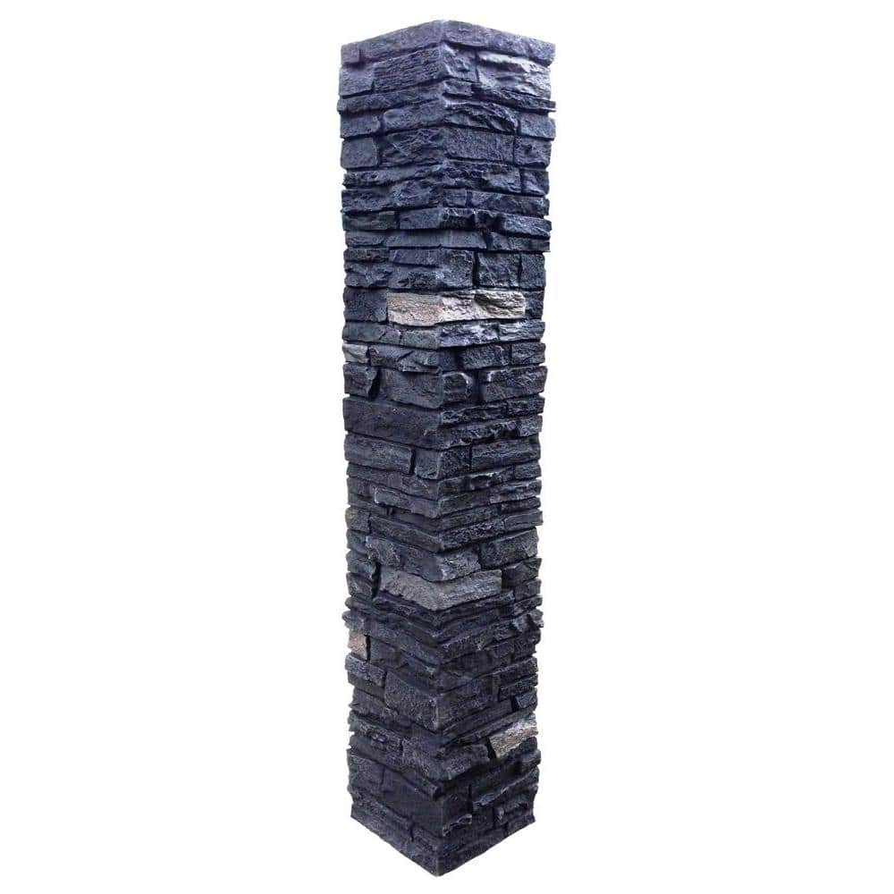 NextStone Slatestone 8 in. x 8 in. x 41 in. Onyx Faux Polyurethane