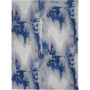 Symmetry Grey/Blue 9 ft. x 12 ft. Abstract Contemporary Area Rug
