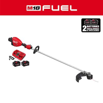 M18 FUEL 18V Brushless Cordless 17 in. Dual Battery Straight Shaft String Trimmer with (2) 8.0 Ah Batteries and Charger