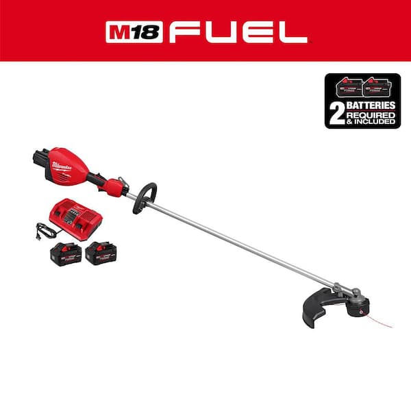 M18 FUEL 18V Brushless Cordless 17 in. Dual Battery Straight Shaft String Trimmer with (2) 8.0 Ah Batteries and Charger