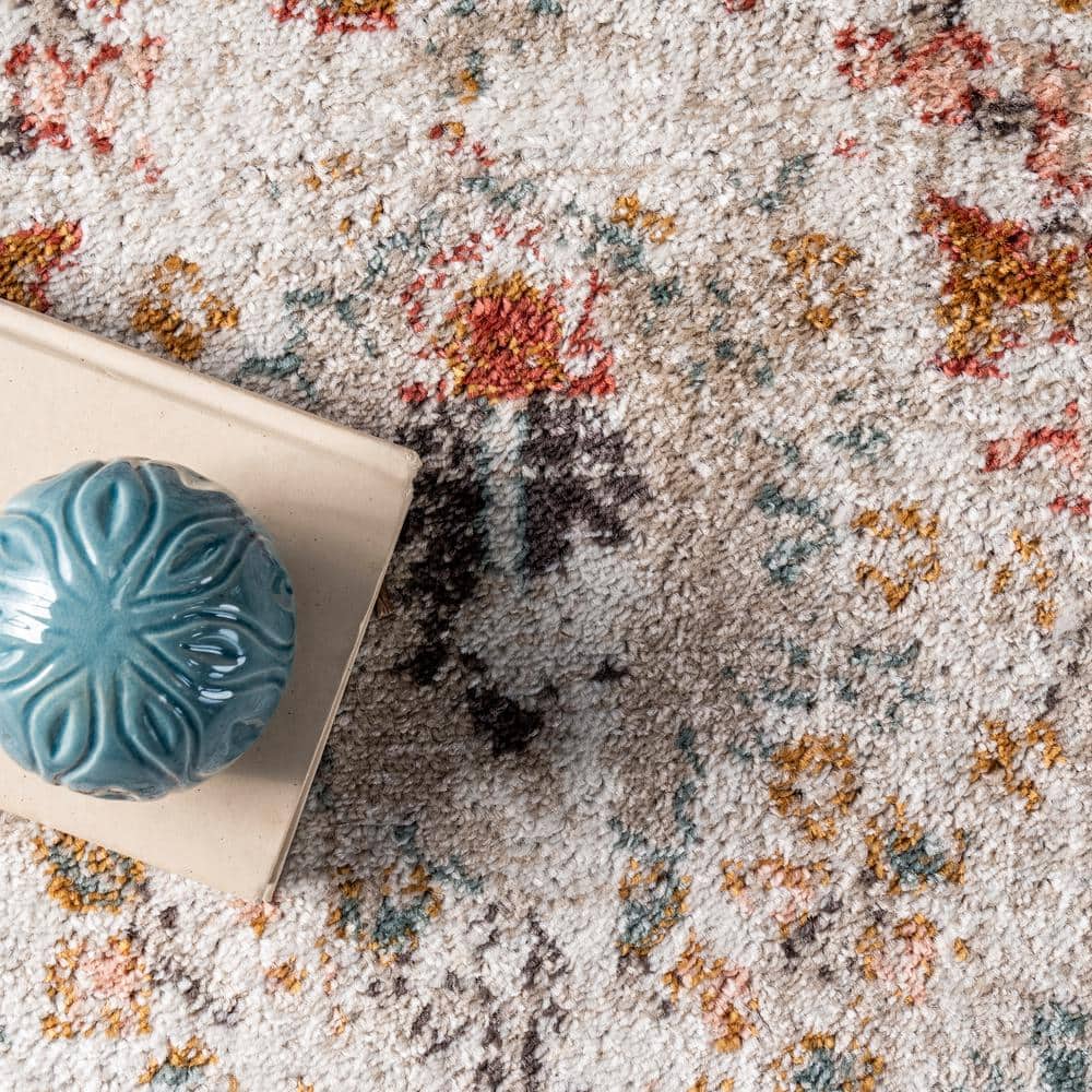 Lenore Vintage Multicolor Floral Easy-Care Area Rug