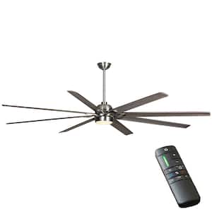 Cordoba 96 in. Integrated LED Indoor/Outdoor Brushed Nickel Ceiling Fan with Light and Remote Control