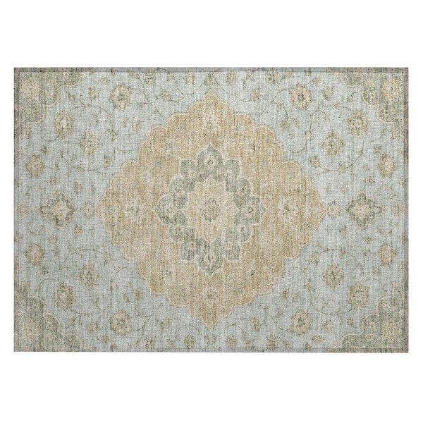 Chantille Machine Washable Indoor/Outdoor Abstract ACN3081 Seafoam 2 ft. x 3 ft. Accent Rug