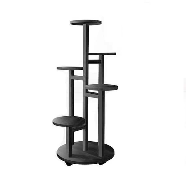 5-Tier Black Wood Plant Stand(13 in. H W x 34 in. H) L09VZWZ572