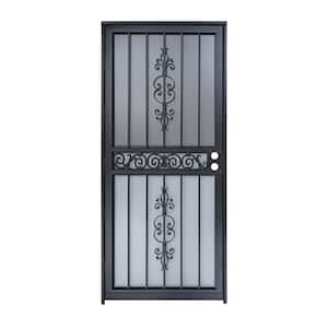 32 in. x 80 in. 405 Series Black Strike Security Door