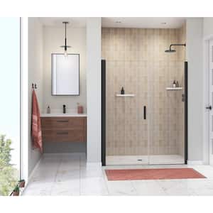 Manhattan 53 in. to 55 in. W in. x 68 in. H Frameless Pivot Shower Door with Clear Glass in Chrome