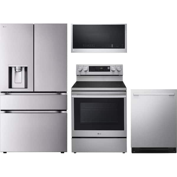 29 cu. ft. Standard Depth Refrigerator with 5 Element Electric Range and Dishwasher with Quadwash Pro