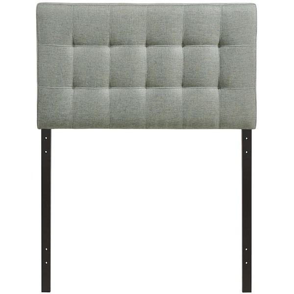 MODWAY Lily Gray Twin Upholstered Fabric Headboard