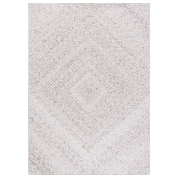 Braided 2 ft. x 4 ft. Beige Gradient Geometric Diamond Area Rug