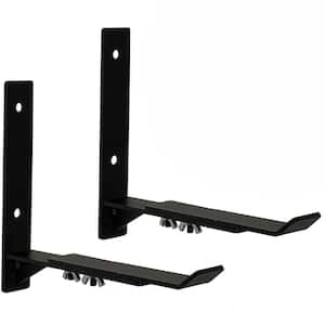 Hiceeden 2-Pack Heavy Duty Wall Mount Ladder Hooks – Garage Storage Bracket For Wheelbarrow, Ladders, Shovels – Matte Black, 50lb Capacity, Space-Saving