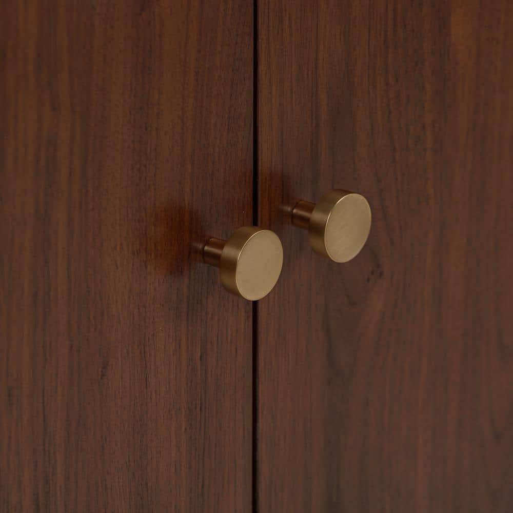 Zoe 36" Walnut Single Vanity with Matte Gold Hardware