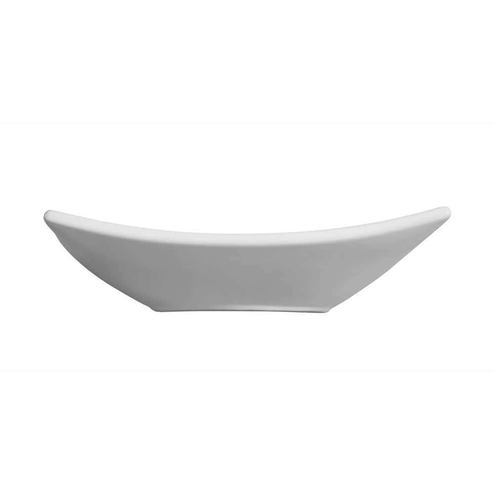 Annecy White Ceramic Rectangle Vessel Bathroom Sink