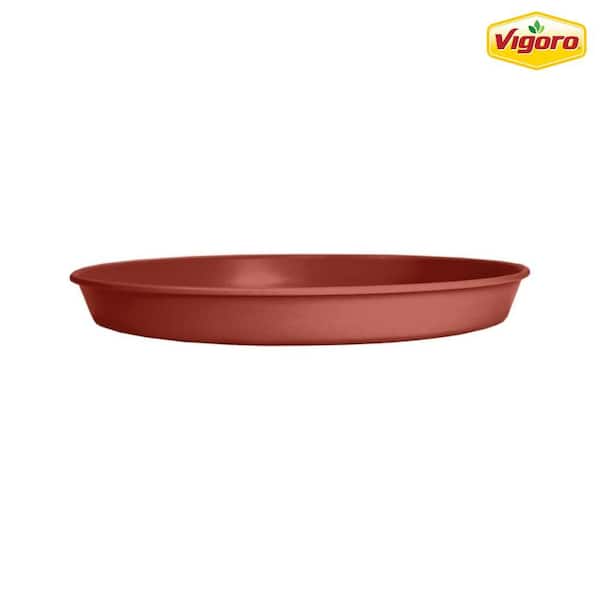 Vigoro 10 in. Dia. Antonella Clay Plastic Plant Saucer