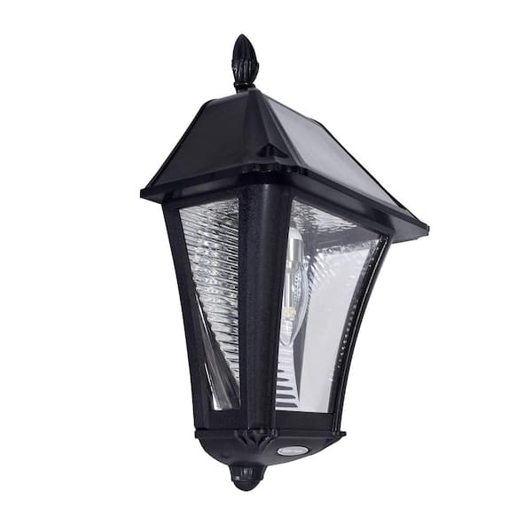 Solar Outdoor Wall Sconce 2 Pack, Black Solar Led Outdoor Wall Lantern Sconce 2 Package