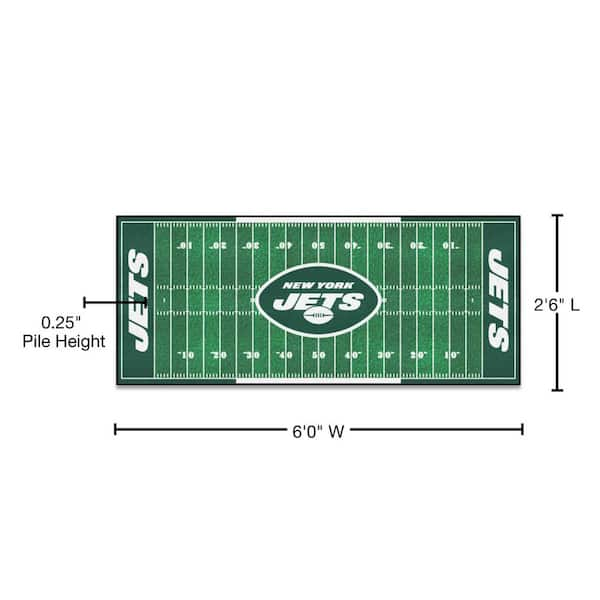 FANMATS New York Jets 3 ft. x 6 ft. Football Field Rug Runner Rug 7362 -  The Home Depot