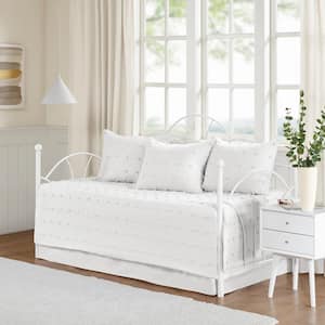 Maize 5-Piece Ivory Daybed Cotton Jacquard Daybed Set