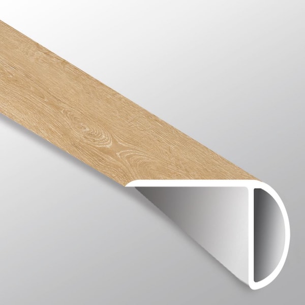 A&A Surfaces Harvest Haze 1 in. T x 2.23 in. W x 94 in. L Luxury Vinyl Overlapping Stair Nose Molding