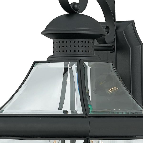 Quoizel Rutledge 19-in H Mystic Black Candelabra Base (E-12) Outdoor Wall Light Quoizel Rutledge 19-in H Mystic Black Candelabra Base (E-12) Outdoor Wall Light