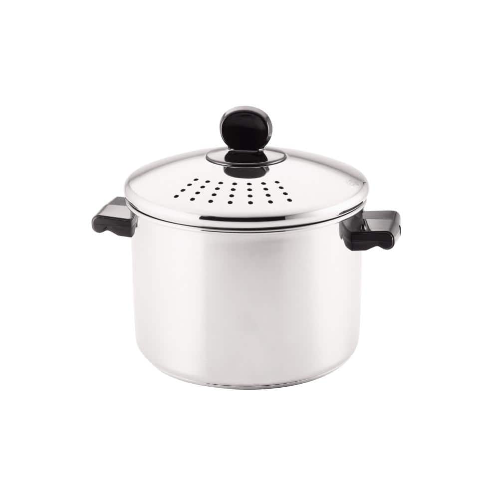 Stainless Steel 8-Quart Covered Straining Stockpot with Lid