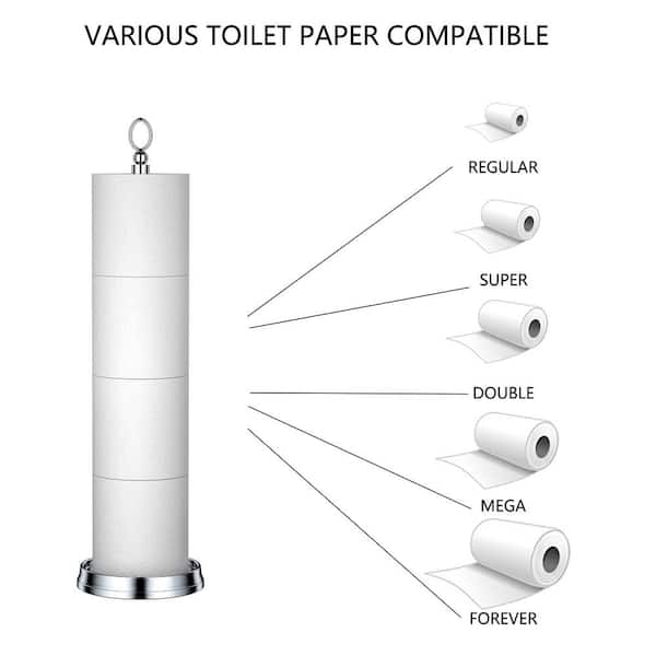 ROLABAM Heavy Weighted Toilet Paper Holder (with Reserve Function) Free  Standing Toilet Paper Holder Stand for Bathroom Total Height 24