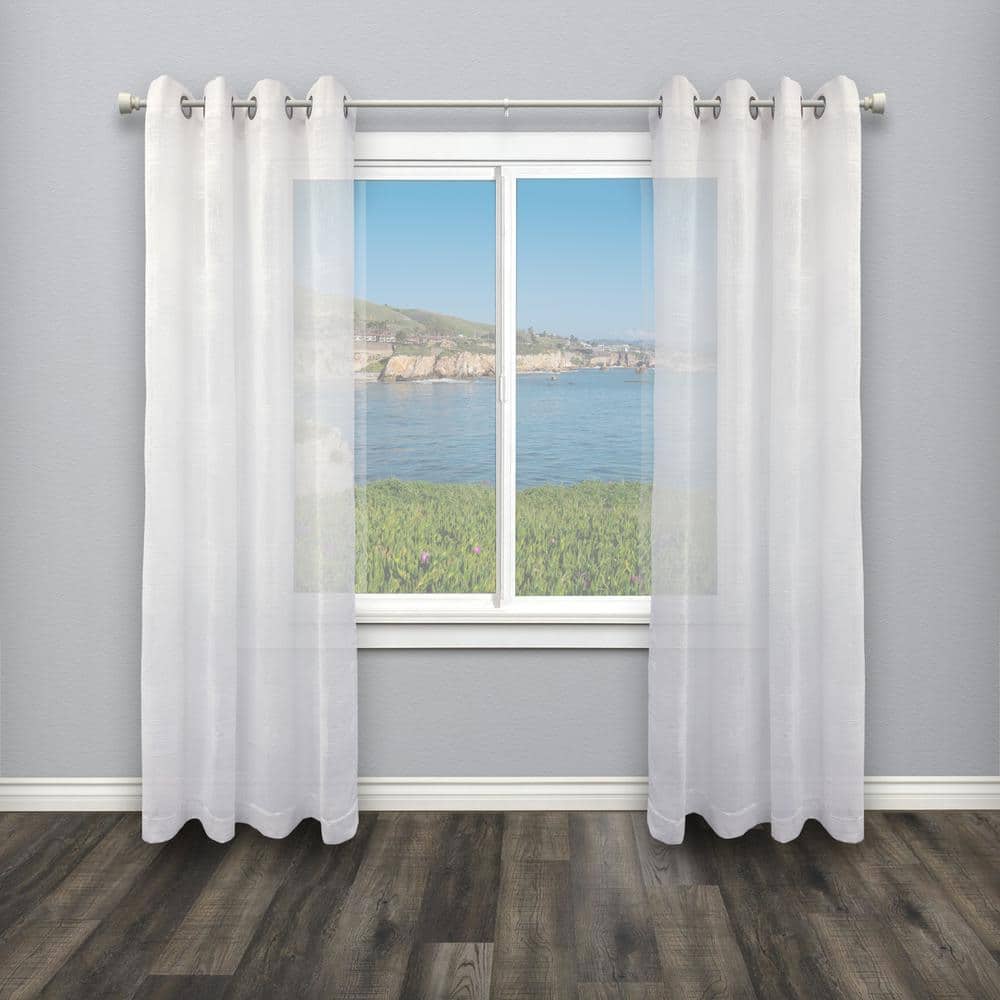 Stockton Adjustable Antique White Curtain Rod Set 86-128 Inch
